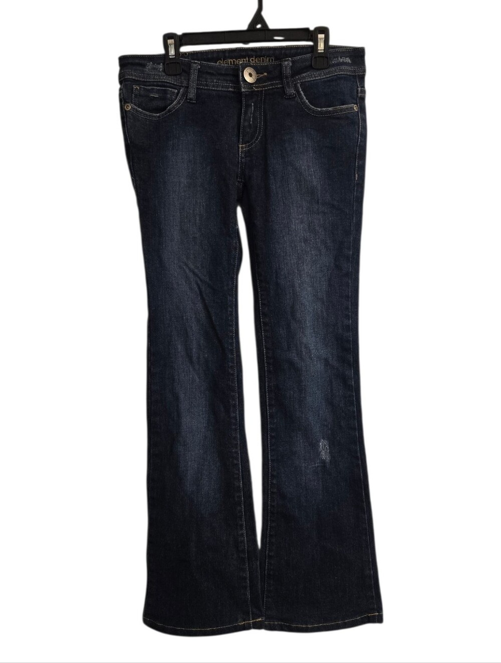 Element Denim Vintage Y2k Retro Country Girl Dark Wash Low Rise Boot Cut Jeans 0